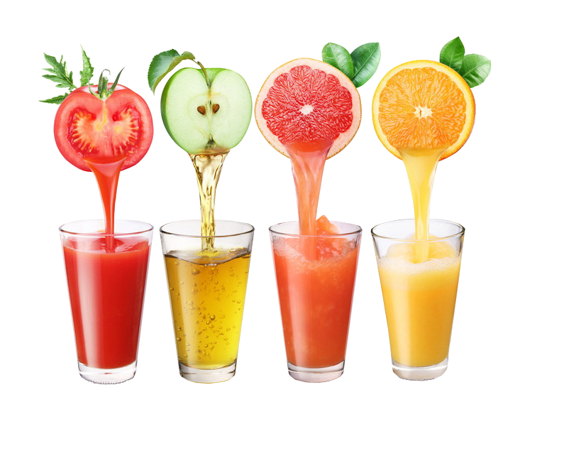 Colorful fruit juices